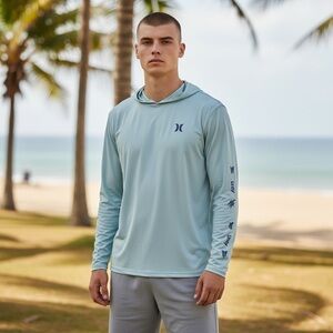 Hurley Sky Blue Long Sleeve Hoodie